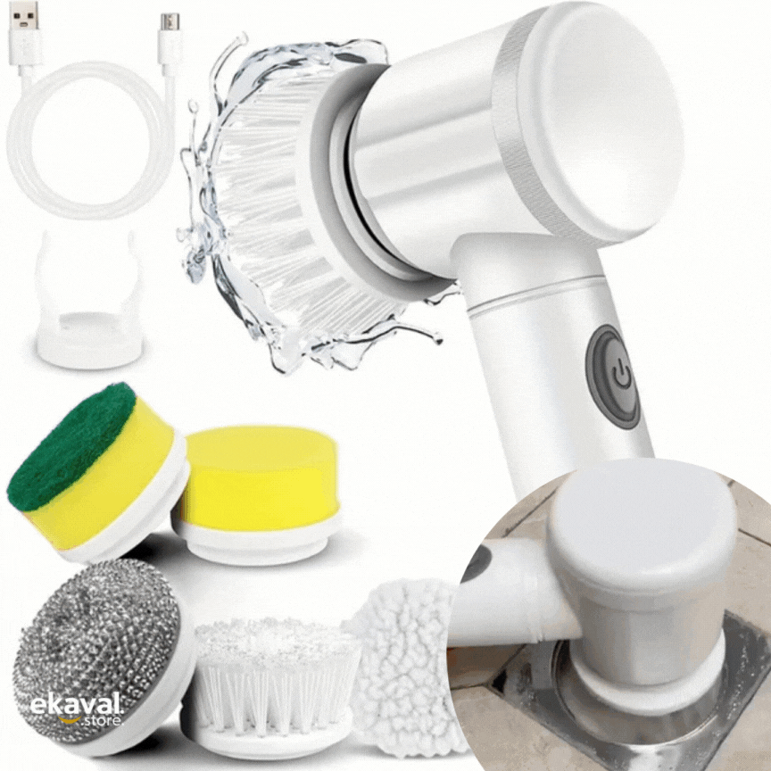 Limpieza Hogar Cepillo Eléctrico Giratorio - 4 Cabezales, Limpieza Profunda  Cepillo De Limpieza Electrico